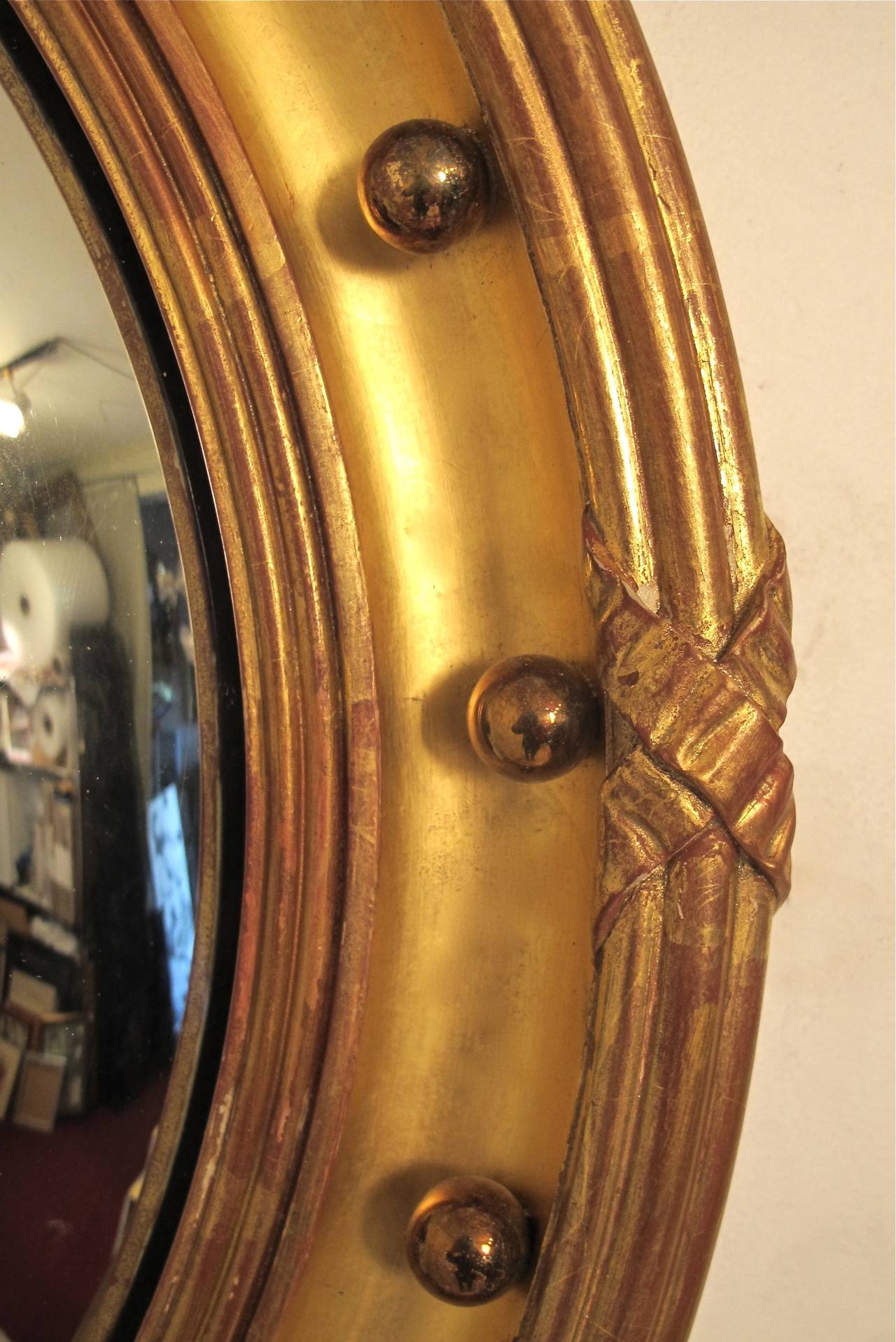 English Regency Convex Mirror In Excellent Condition In San Francisco, CA