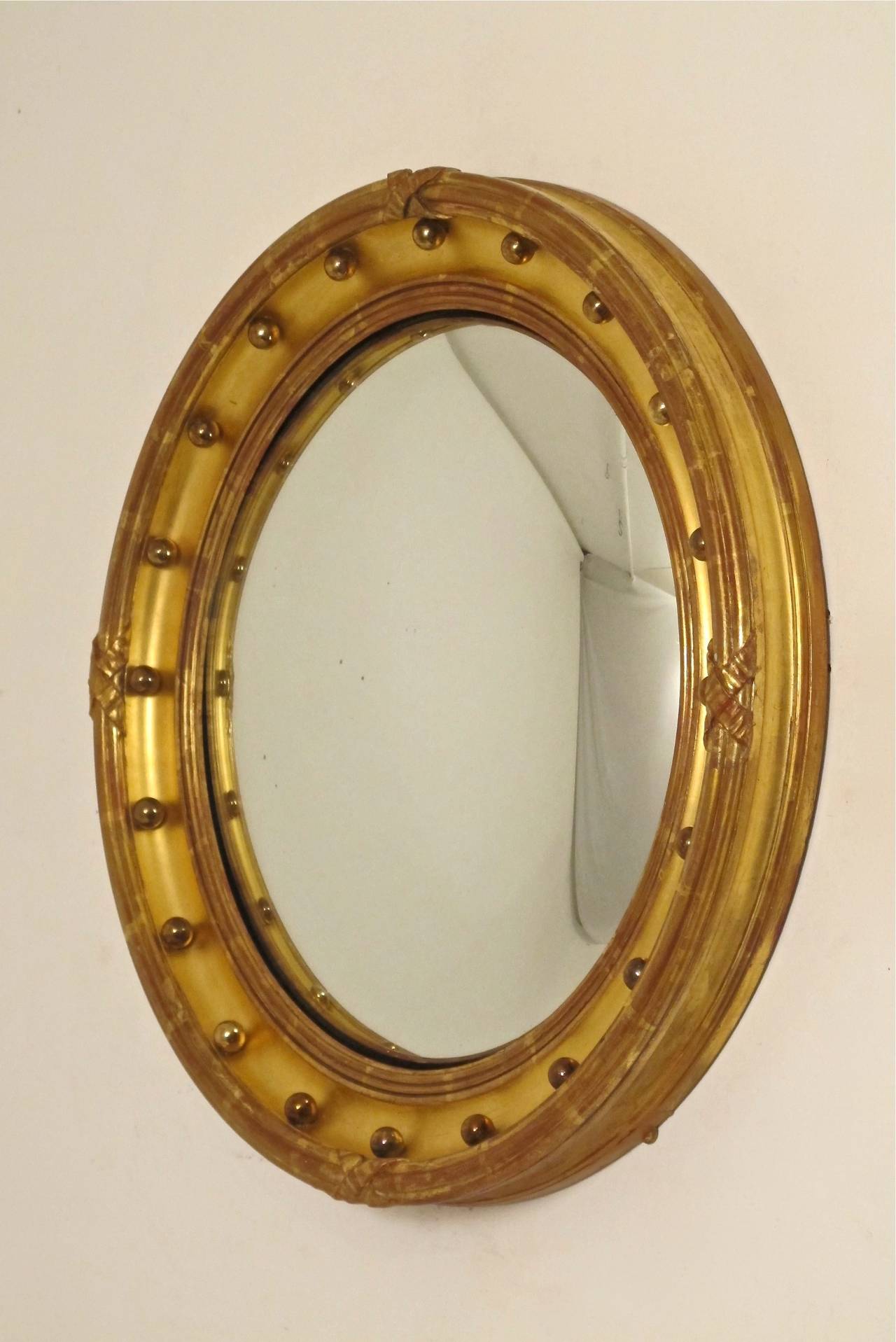 Wood English Regency Convex Mirror