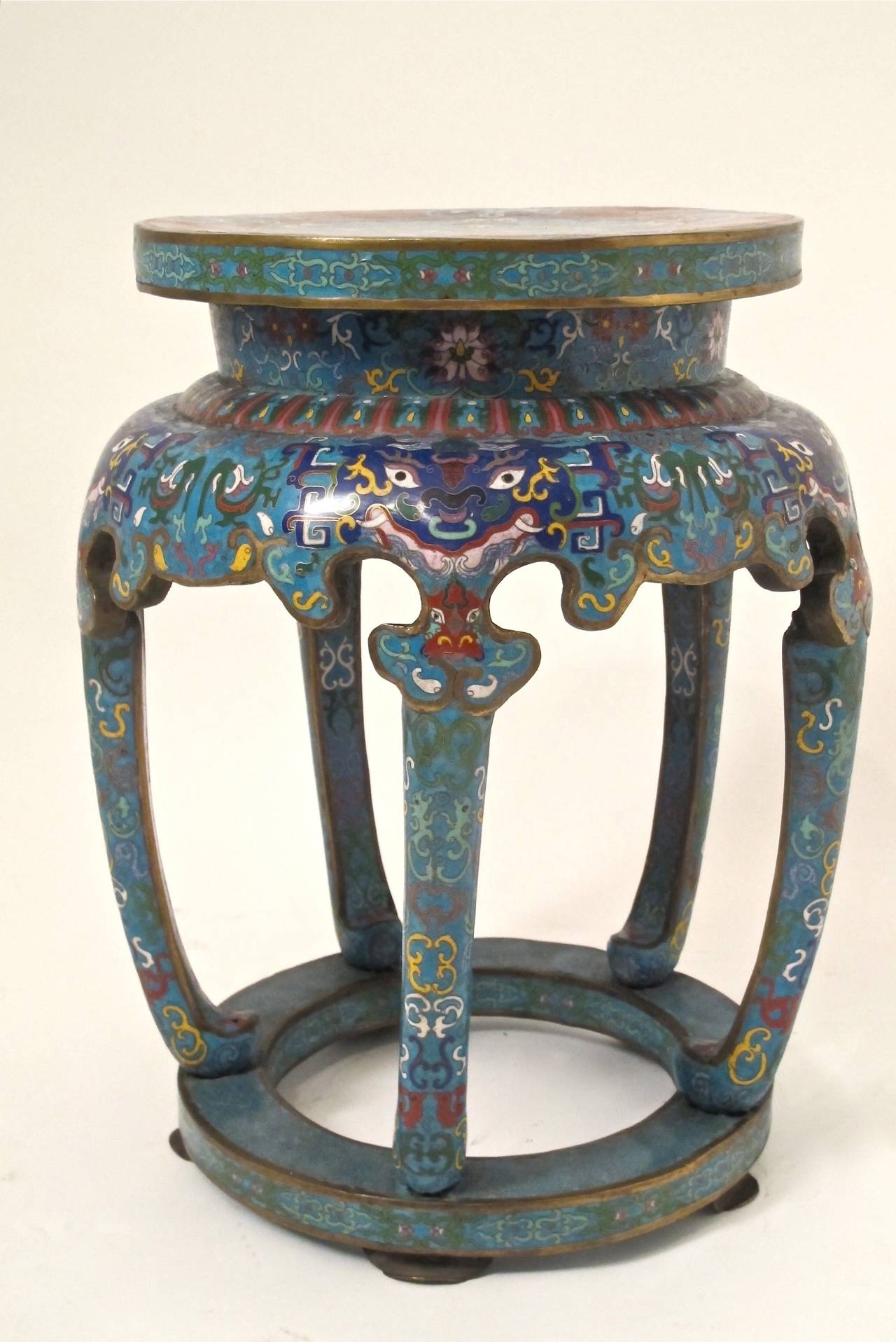 Cloissoné Chinese Cloisonne Stool