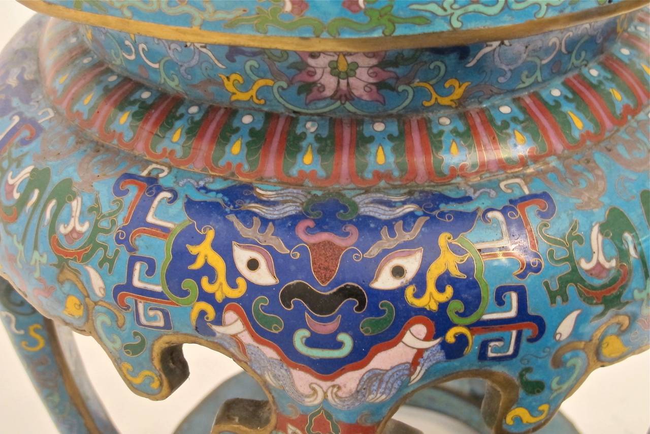 20th Century Chinese Cloisonne Stool