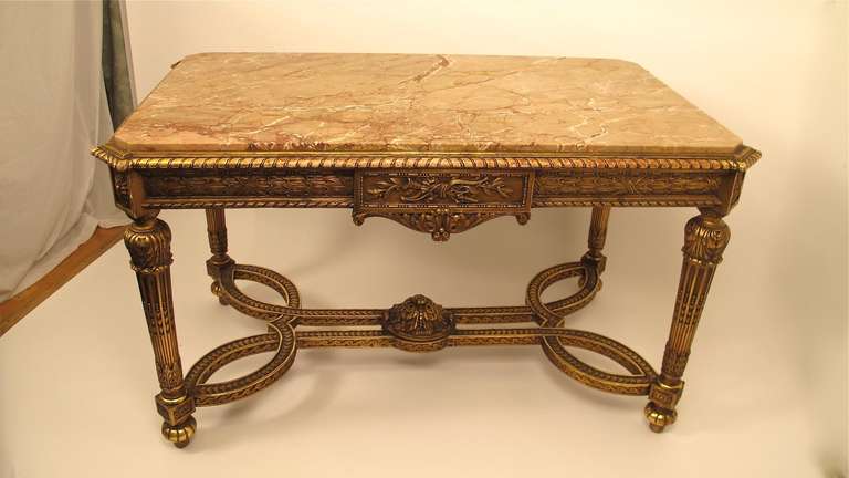 Carved French Center/Console Table