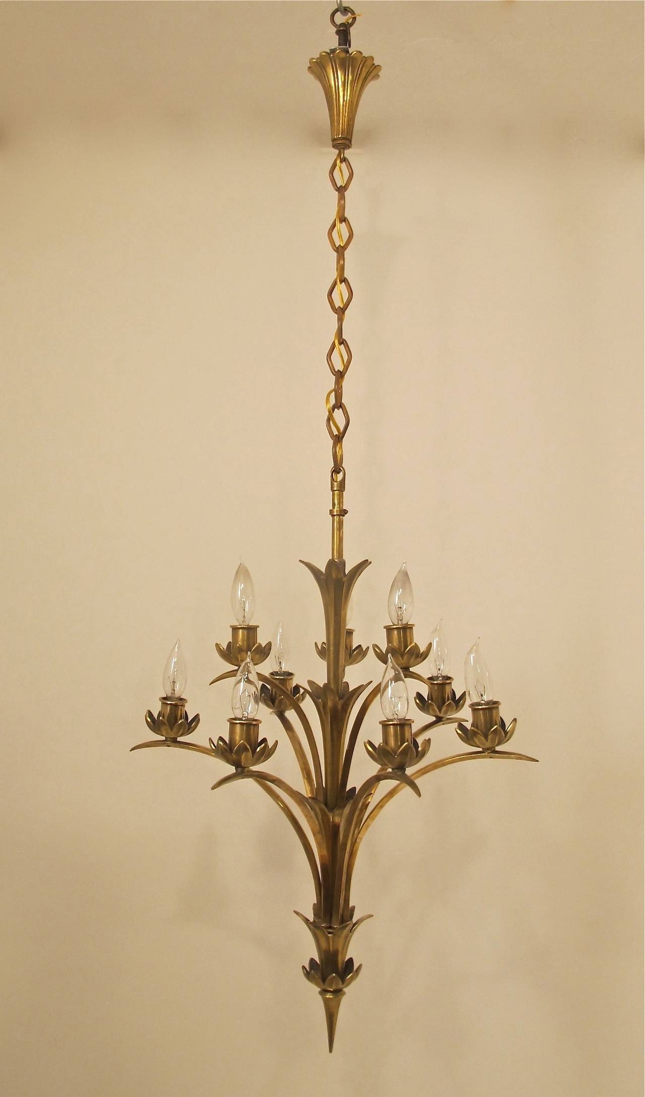 Art Deco Art Moderne Brass Light Fixture