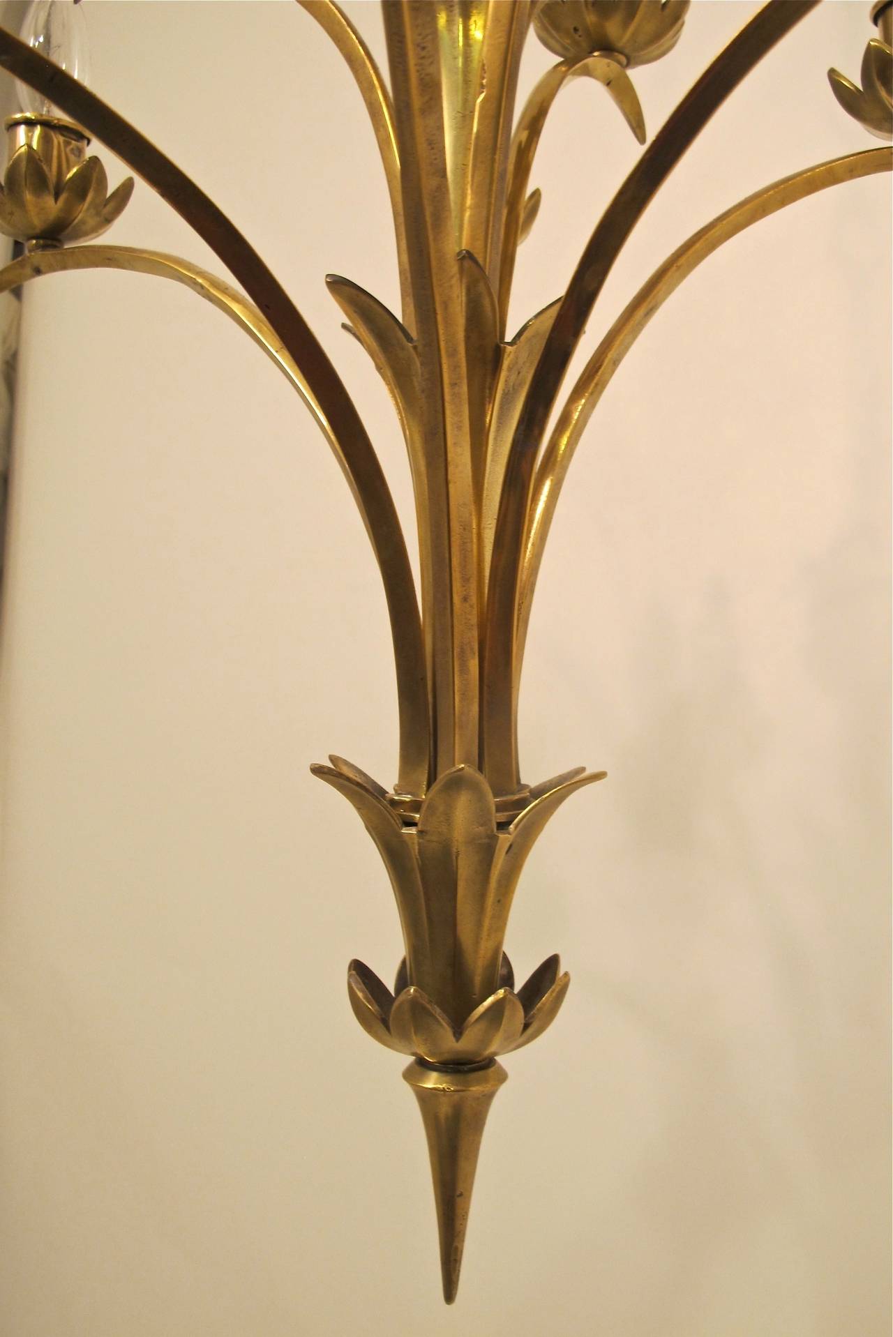 Art Moderne Brass Light Fixture In Excellent Condition In San Francisco, CA
