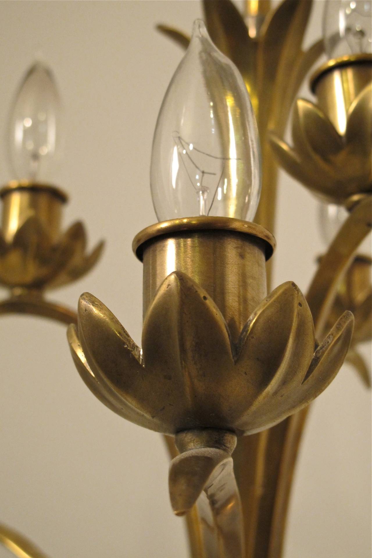 20th Century Art Moderne Brass Light Fixture