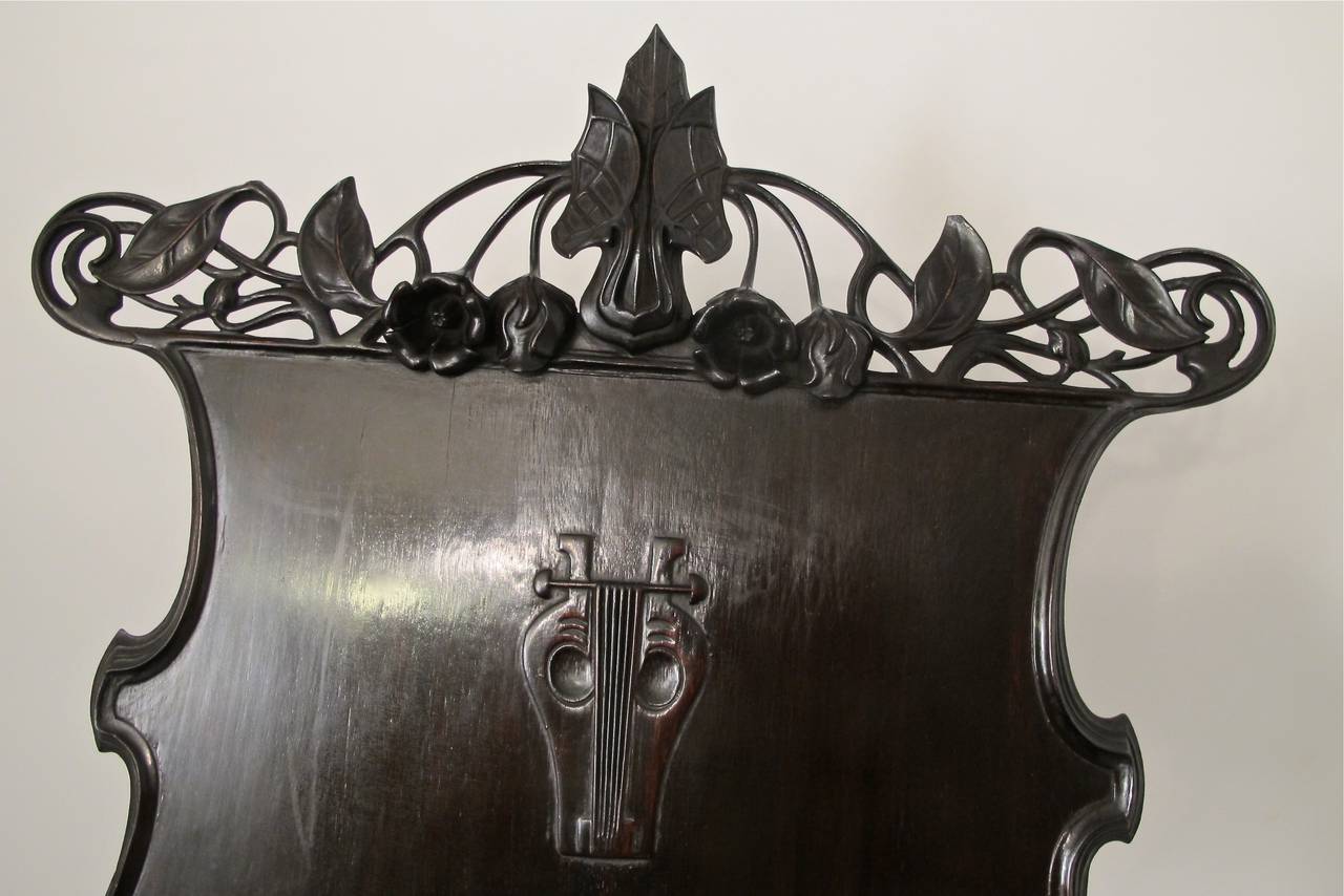 Carved Art Nouveau Music Stand