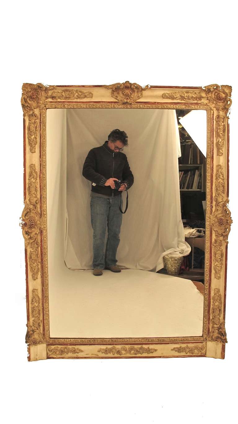 19th Century French Painted Mantle Pier Mirror In Good Condition In San Francisco, CA