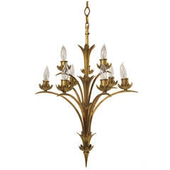 Art Moderne Brass Light Fixture 12