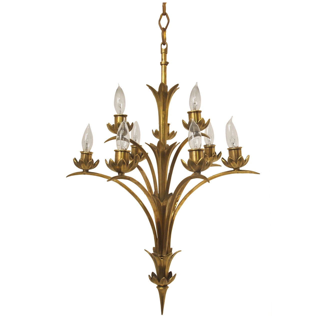 Art Moderne Brass Light Fixture