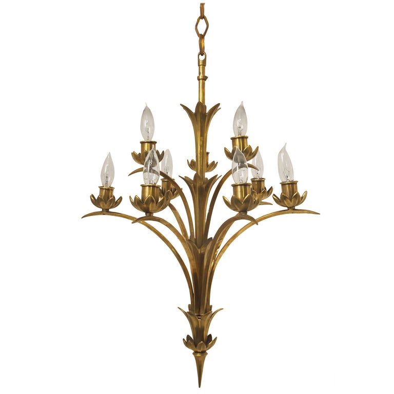 Art Moderne Brass Light Fixture For Sale at 1stDibs