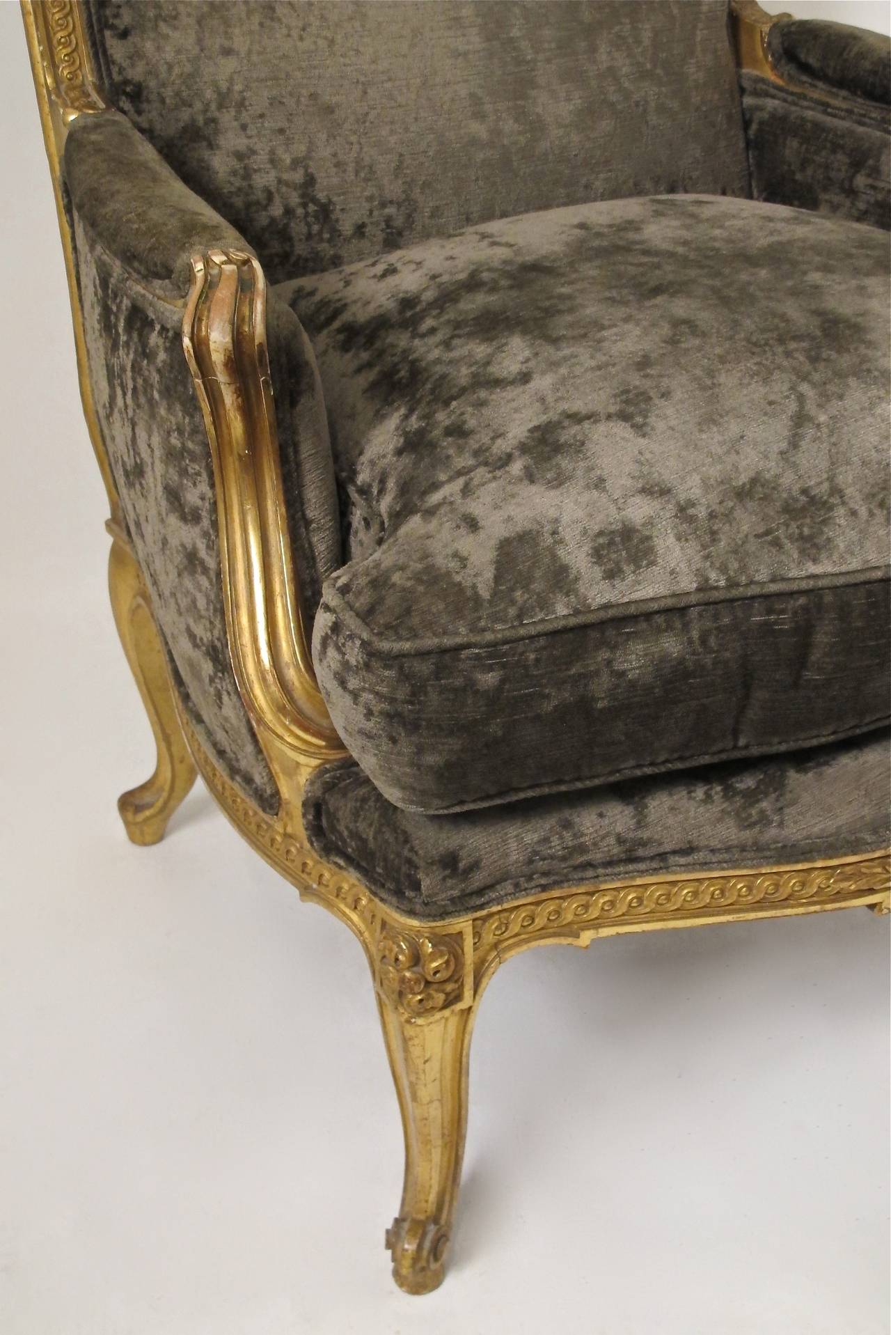 Carved Louis XVI Style Bergere