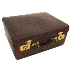 Antique Alligator Travel Case Luggage 12