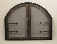 American Arts & Crafts Wrought Iron Fire Screen Insert, Early 20th Century
