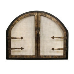 Arts and Crafts Style Wrought Iron Fire Screen Insert 11