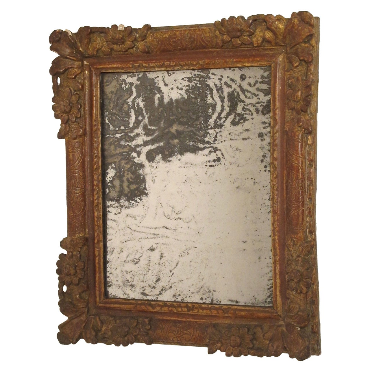 18th Century Italian Painted and Gilt Mirror For Sale