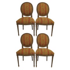 French Louis XVI Style Side Dining Chairs Set of Four 11