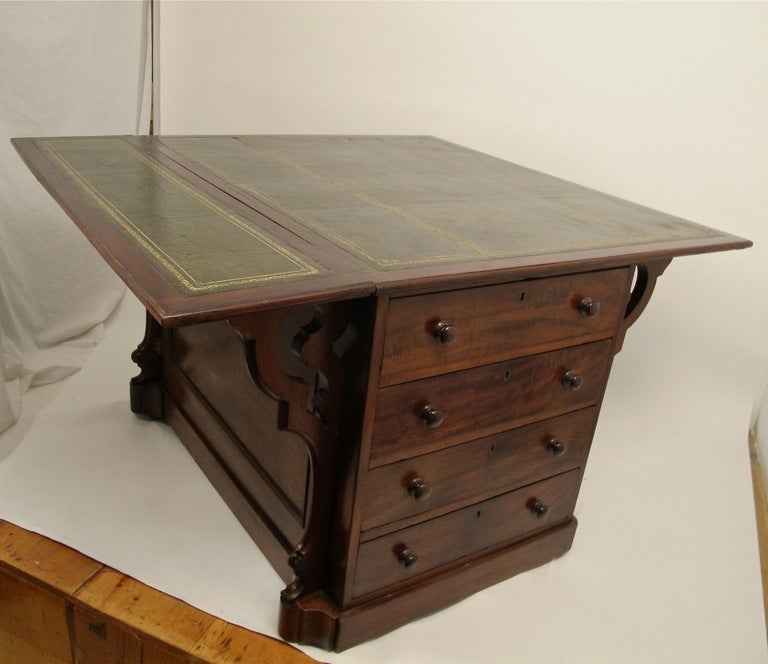 Mahogany 19th Century Map or Print Collector Cabinet/Library Table