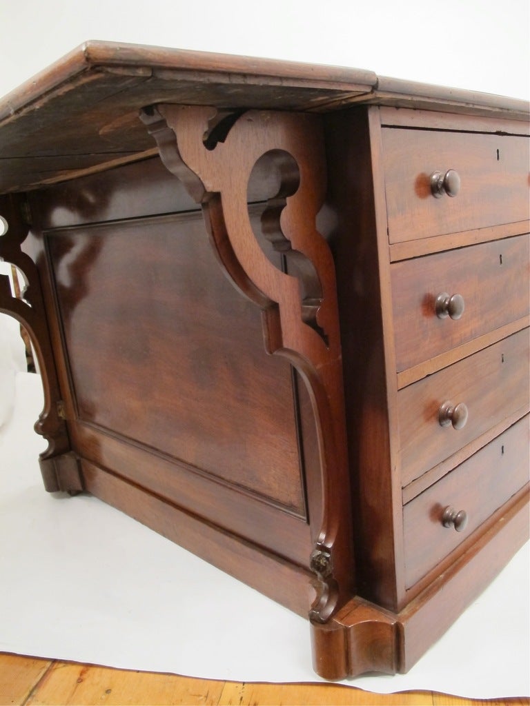 19th Century Map or Print Collector Cabinet/Library Table 1