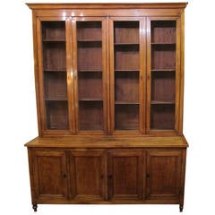 Antique Directoire Walnut Bookcase