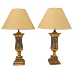 Pair of Italian Églomisé Lamps