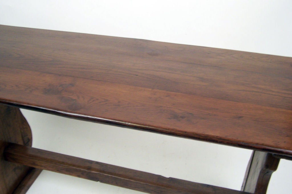 Oak Trestle Table with Double Stretcher Dutch 18th. Century. 8