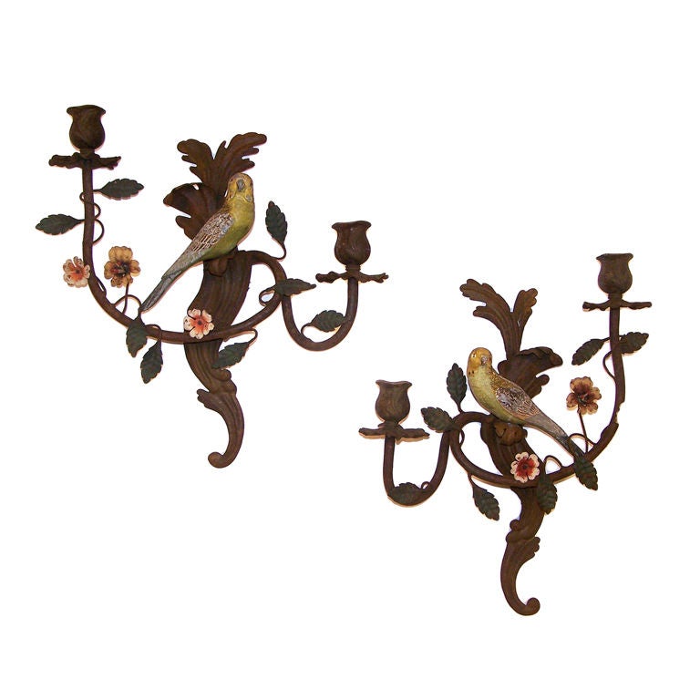 Antique Italian Tole Sconces