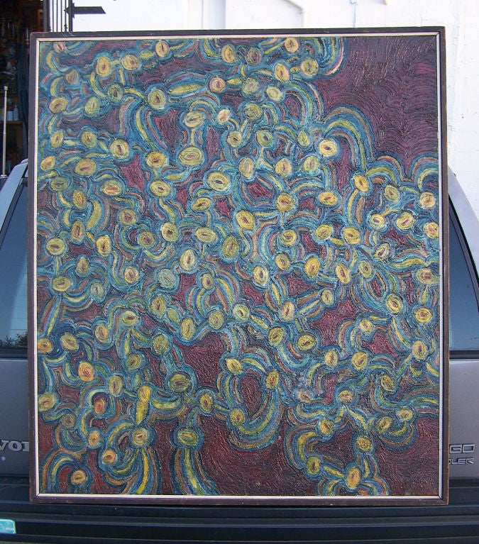American Large Modern Abstract Painting 1960's