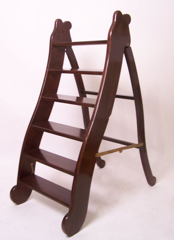 Mahogany Library Step Ladder