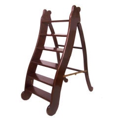 Vintage Mahogany Library Step Ladder