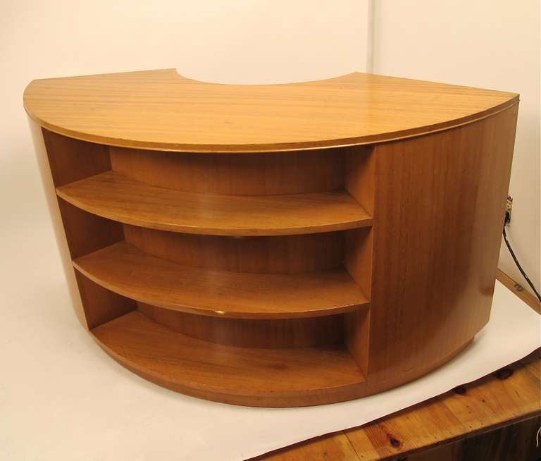 Art Deco Crescent Desk by Gilbert Rohde in original condition.