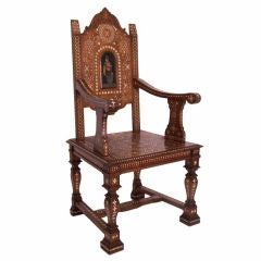 Italian Renaissance Style Inlaid Chair