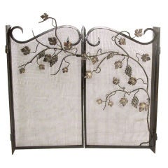 Vintage Wrought Iron Fireplace Screen