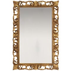 Vintage Italian Carved and Gilt Wood Mirror