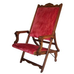 Antique Late 19thC Folding Campaign Chair