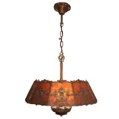 Early 20th Century Light Fixture with Mica Shade