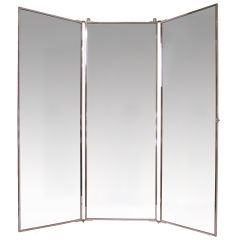 Large Nickel Plated Bronze Tryptic Mirror
