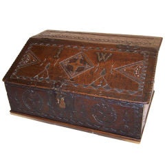 Antique 18thC English Oak Bible Box