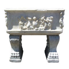 19th Century Italian Carrera Marble Garden Planter