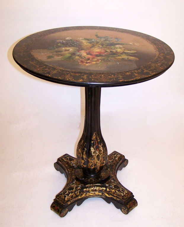 19. Jahrhundert Französisch Tilt Top Tisch (Handbemalt) im Angebot