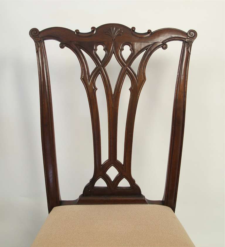 Set of Four Chippendale Dining/Side Chairs In Excellent Condition In San Francisco, CA