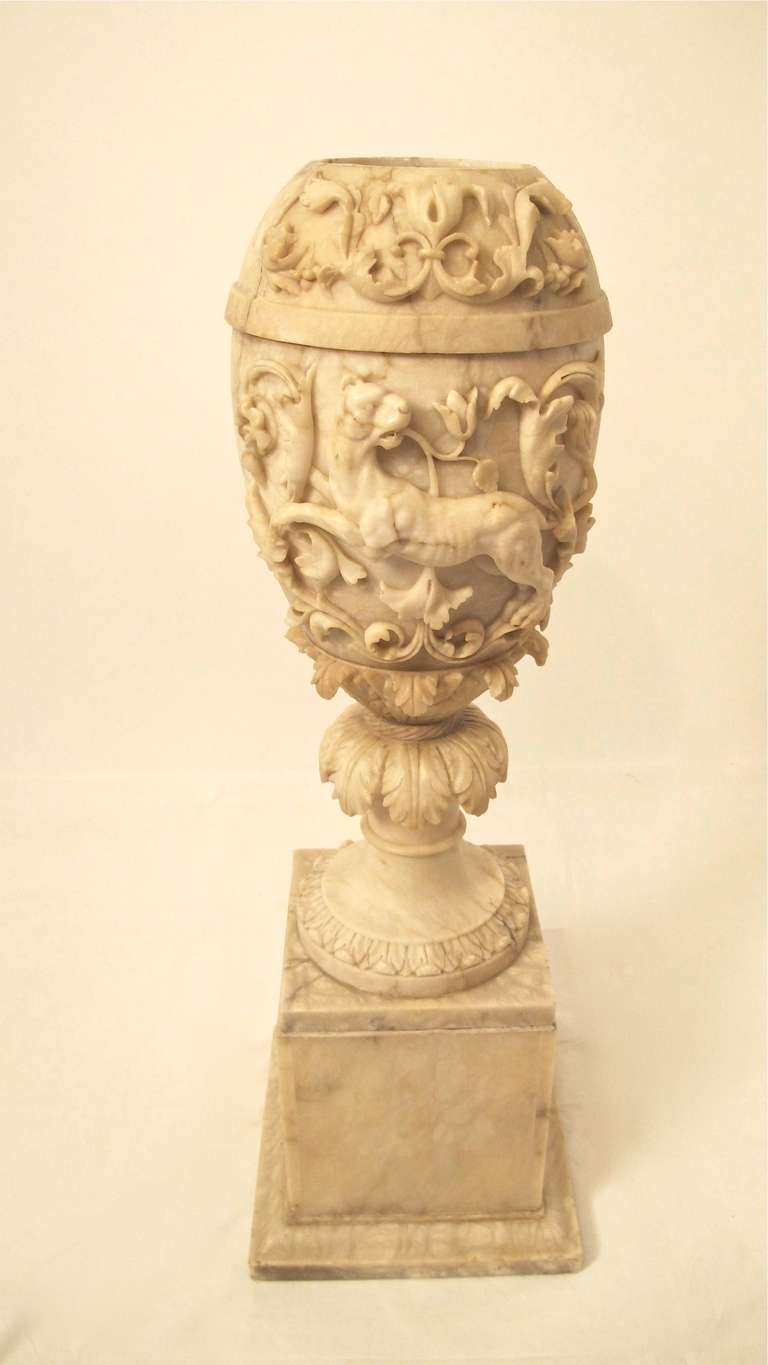 Large 19th Century Italian Alabaster Urn 1