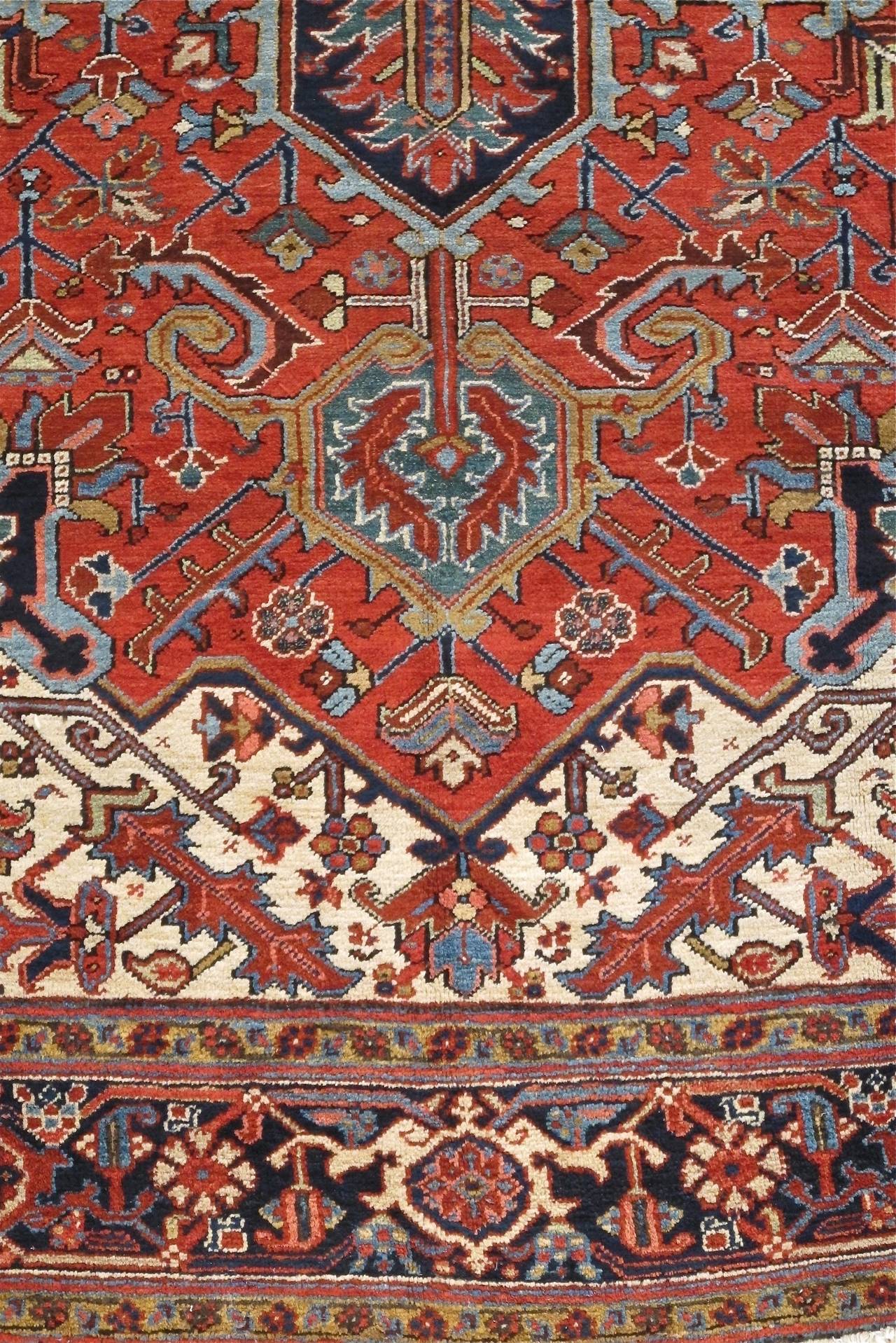 Colorful early 20th century Persian Heriz.