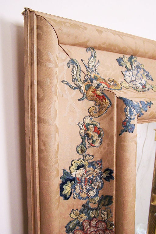 Large Silk Damask Mirror