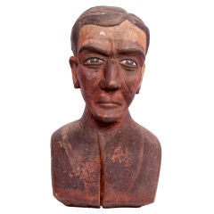 Folk Art Primitive Bust of a Man