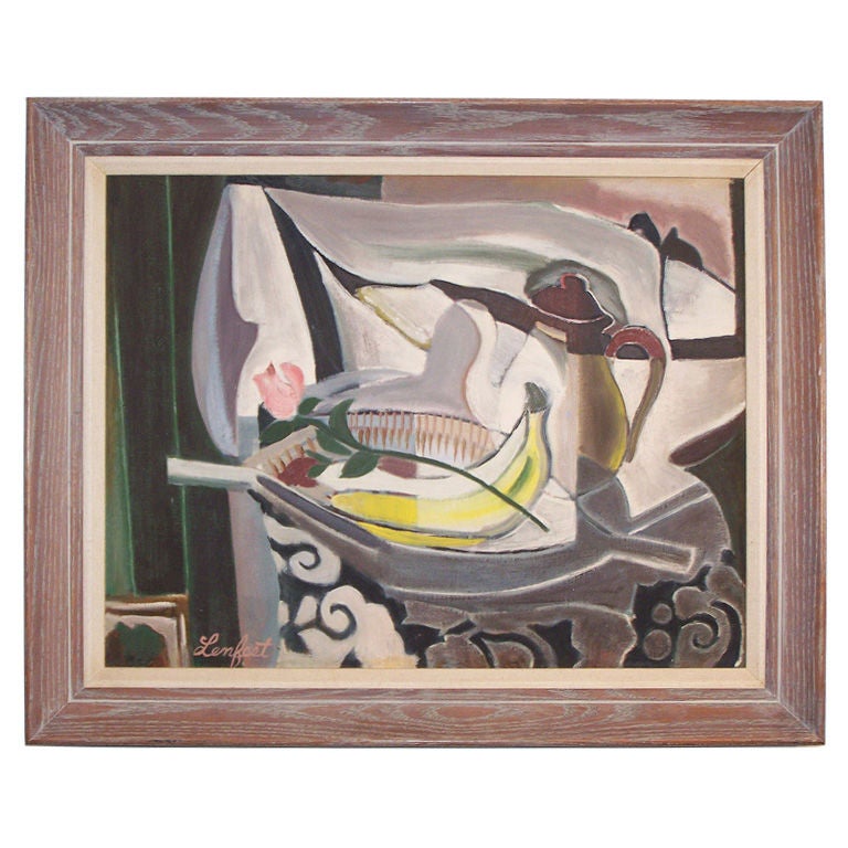 California Expressionist Still Life Painting signed Frank Lenfest For Sale