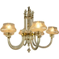 European Cut Glass Light Fixture