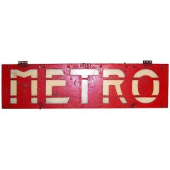 Antique French Metro Sign