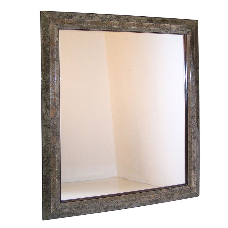 Large Mid Century Italian Marbleized Mirror For Sale