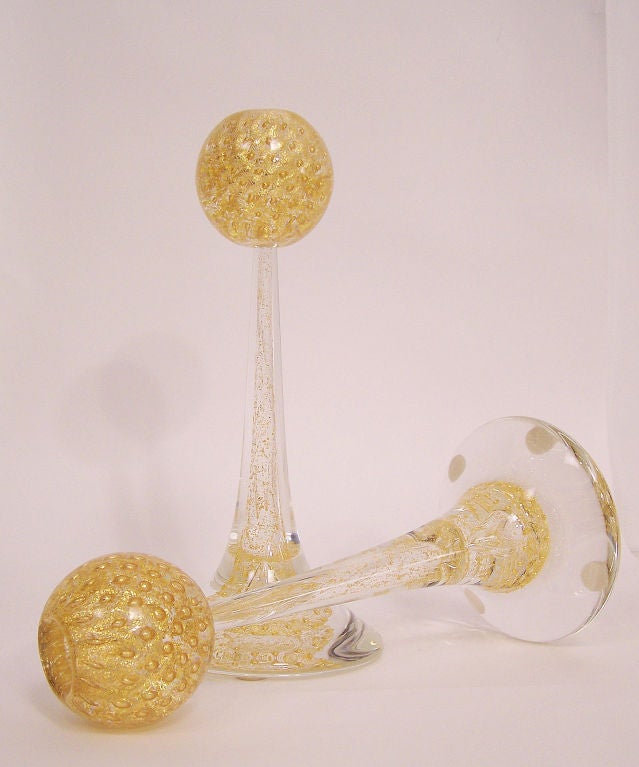 20th Century Cenedese Murano Glass Candlesticks