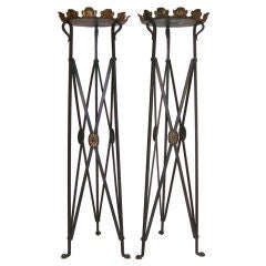 Antique Pair of Neoclassical Style Torchere Plant Stands
