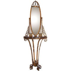 French Art Deco Console with Mirror